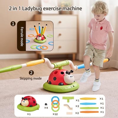 4 Stijlen Lieveheersbeestje Multifunctionele Oefenmachine Ferrule Spring Raketlancer Speelgoed Sport Entertainment Spel Buiten Educatief black