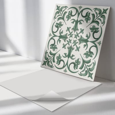 Wallfluent Vinyl Tegels - Plantenpatroon met Bloemenmotief Vinyl Wandtegels - 30 cm x 30 cm - Groente PVC Tegels - 9 stuks - Vierkant PVC Tegels - Bloemen en Planten Plaktegels - Wand PVC Tegels - Plaktegels Keuken en Badkamer