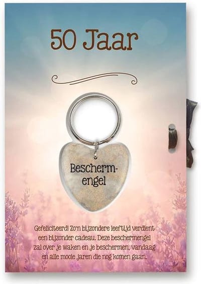 Gelukshart  Sleutelhanger Giftcard 50 jaar