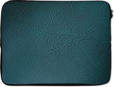 Laptophoes 17 inch - Leer - Lederlook - Groen - Blauw - Laptop sleeve - Binnenmaat 41x28 cm - Zwarte achterkant - Back to school spullen - Schoolspullen jongens en meisjes middelbare school - Macbook air hoes - Chromebook sleeve