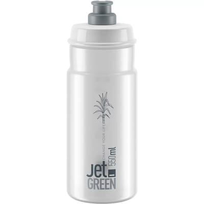 Elite Bottle Jet Green Clear, Grey Logo 550ml
