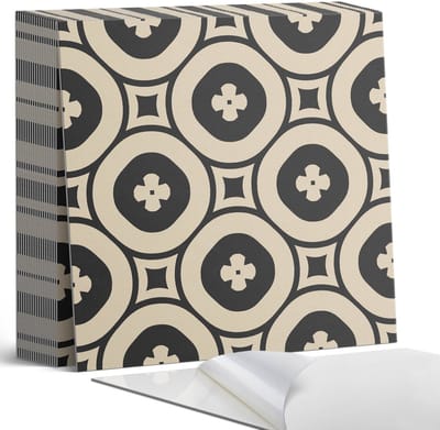 Coloray Plaktegels - Geometrisch patroon met vierkanten Zelfklevende Tegels - 20 cm x 20 cm - Zwart Plaktegels - 20 stuks - Vierkant PVC Tegels - Plaktegels Badkamer - Plaktegels Vloer - Vinyl Tegels Zelfklevend - Wandtegel Zelfklevend
