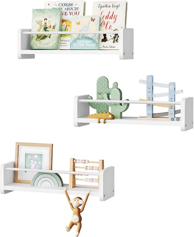 Set van 3 Wandplanken - Boekenrek - Wandrek - Voor Woonkamer, Slaapkamer of Kantoor - DIY Ambachten & Foto Opslag - Hangende Planken voor Home Decor