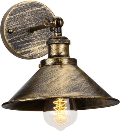 Wandlamp Industrieel 180° Draaibaar E27 Muurlamp Vintage Wandarmatuur voor Woonkamer Slaapkamer Bronzen