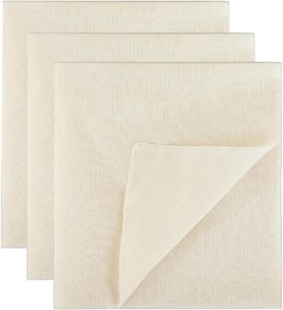 Herbruikbare kaasdoeken van ongebleekt katoen, hemden muslin doeken voor notenmelk, boter en bakken (50 x 50 cm, 3 stuks)