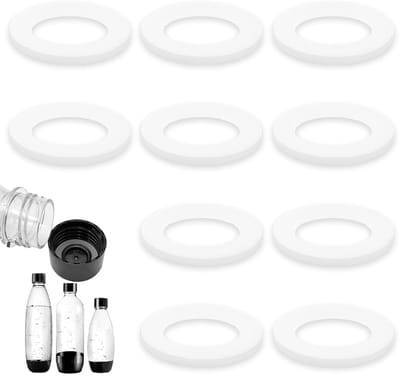 Vervangende O-Ringen voor SodaStream Deksel - Milieuvriendelijke Dichtingen voor PET Flessen en D57 Modellen (10 Stuks, Wit)