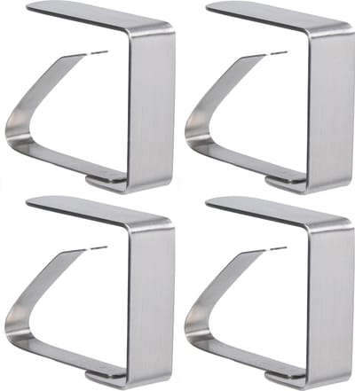 4x Tafelkleed klemmen RVS 5 x 6 cm - Tuinartikelen - Tafelkleed vastzetten - Tafelkleedklemmen - Tafellakenklemmen - Tafelzeilklemmen - Klemmetjes 4x stuks
