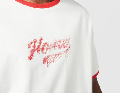 Home Grown Hermano Ringer T-Shirt, wit
