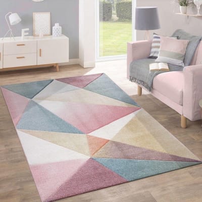 Paco Home Vloerkleed Laagpolig Modern Trendy Pastelkleuren Geometrisch Design Inspiratie Multi 60x100 cm