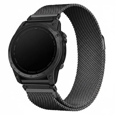 Milanees bandje - geschikt voor Garmin Fenix 5S (Plus) / 6S / 7S / 8 (43 mm) / Approach S12 / S42 / S70 42 mm / Epix Pro (Gen 2) 42 mm / D2 Delta S / Mk3(i) - zwart