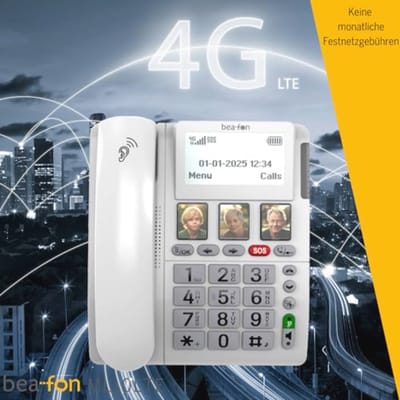 Tafeltelefoon met 4G LTE, SOS-noodoproep, extra grote cijfers en handsfree functie