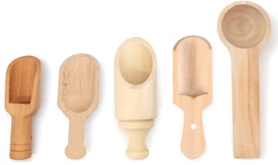 Allecto - Mini-lepels - Houten koffielepels - Multifunctioneel keukengerei - Bruin - Zoutschepje - Ideaal voor koffie, thee en specerijen - Perfect...