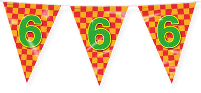 LUQ – Vlaggenlijn Happy Party 6 Jaar – Veelkleurig – 10 m Luxe Verjaardag Feest Versiering – Slinger – Direct Ophangen