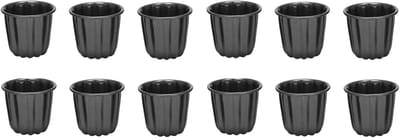 Bakvorm Set - Canneles Vormen - Desserts Bakken - Anti-aanbak Coating - 12 Stuks - Zwart