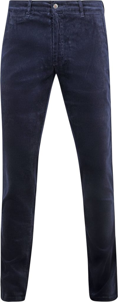 Suitable Chino broek Plato Corduroy Donkerblauw (navy) - Maat 46 - Heren - Ribstructuur - Volwassen mannen - Mannen broeken
