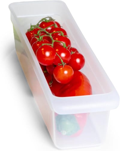Novaliv Koelkastorganizer 30,5 x 7,5 x 8 cm BPA-vrije organisatie Gemaakt in Duitsland Koelkastorganizer Voedselveilige opslag voor keuken huishouden Vaatwasserbestendig Organisatiesysteem koelkast