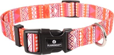 Flamingo Syb - Halsband Honden - Halsband Syb Oranje/roze/wit M 40-55cm 20mm - 1st - 127998 - 1st