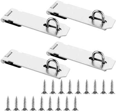 Dailygoods- Hangslot 12,7 cm - Roestvrij Stalen Deurslot - Robuust en Duurzaam - Geschikt voor Deuren/Ramen/Kasten - Inclusief 36 Schroeven