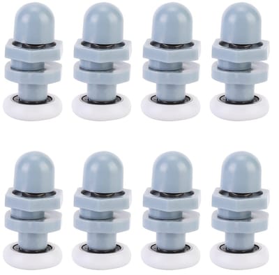 Dailygoods- Badkamerschuifrol 8 Stuks - Duurzaam Kunststof - Stil en Stabiel - Roestvrij - Voor Glazen Schuifdeur - Eenvoudig te Installeren - Schuifdeurwiel