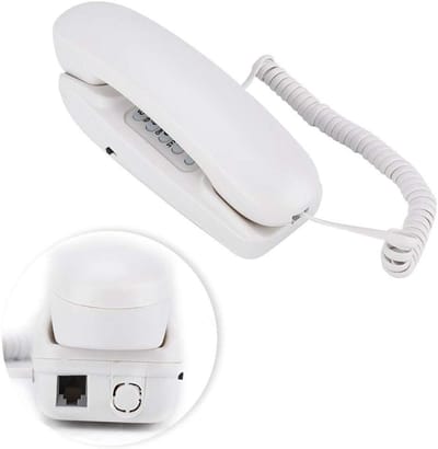 Wandtelefoon Analoog - Vaste Telefoon - Thuis Kantoor - Nummerherkenning - 18 x 6 x 7 cm - Wit