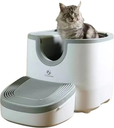 Studio Lyma Zelfreinigende kattenbak met opstapje - Automatische kattenbak - Robot kattenbak - Met bewegingssensor - 11 liter - Opbergruimte in het opstapje