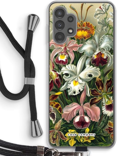 Case Company® - Hoesje met koord geschikt voor Samsung Galaxy A13 4G hoesje met Koord - Haeckel Orchidae - Telefoonhoesje met Zwart Koord - Bescherming aan alle Kanten en Over de Schermrand