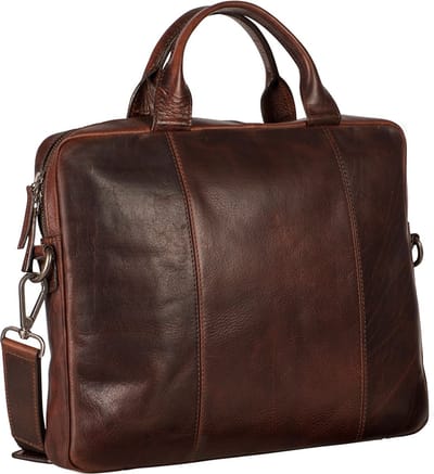 LEONHARD HEYDEN Leren business tas met laptopvak Roma RV-Aktenmappe Slim 1 Fach 5366 Braun donkerbruin