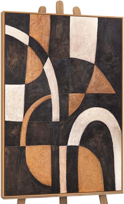 Canvas schilderij handgeschilderd harmony of curves abstract – YS-Art Gallery – Luxe wanddecoratie voor woonkamer – Modern schilderij voor slaapkamer en hal