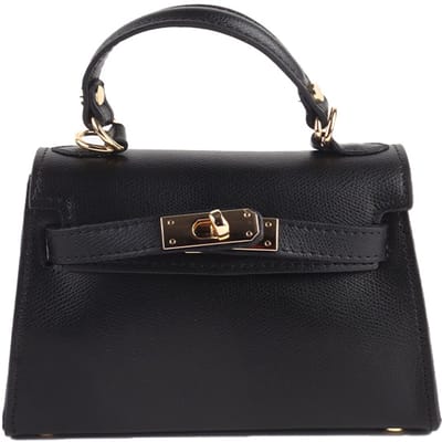 Giuliano lederen handtas Louna - Made in Italy - Zwart