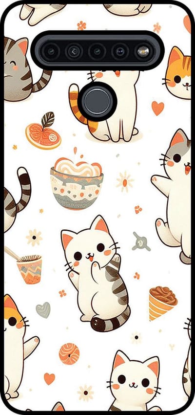 Smartphonica Telefoonhoesje Geschikt voor LG K41S met katten opdruk - TPU backcover case cat design geschikt voor LG K41S