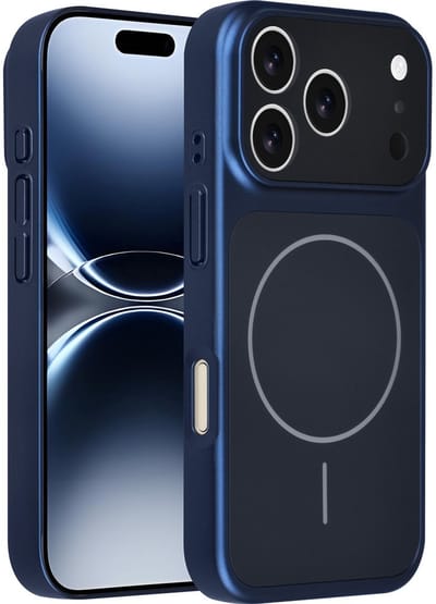 AG Matte Glass iPhone 17 Pro Backcover hoesje - Magsafe full protection cover - Blauw
