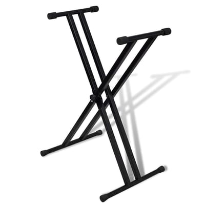 vidaXL - Verstelbare - keyboardstandaard - dubbel - X-frame