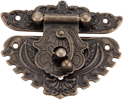 1 stuk haspe vintage antieke sluitingen, brons ijzeren design, meubelsluitingen, beslag voor hangslot, sloten op kisten, kisten, schuifdeuren 68 x 58 mm