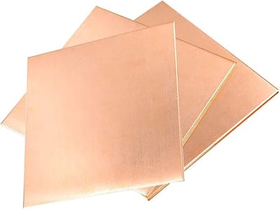 Koperen Plaat - Metaal Vellen - Knutselen Decoratie - 99.9% Puur Koper - 200x200 mm 3 Stuks - Koperkleurig