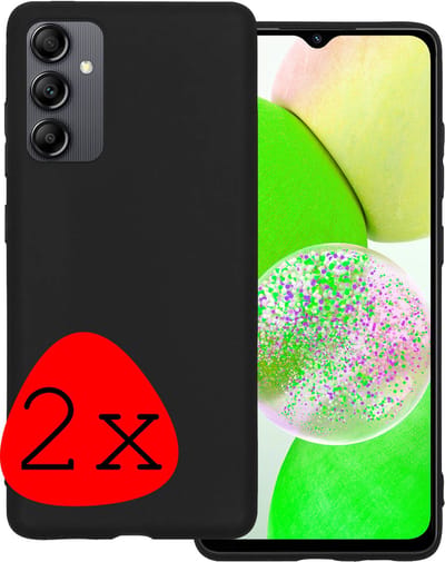 Hoesje 2 Stuks - Geschikt voor Samsung Galaxy A14 - Sterk & Shockproof - Case Siliconen - Back Cover - Telefoon Hoes - Zwart