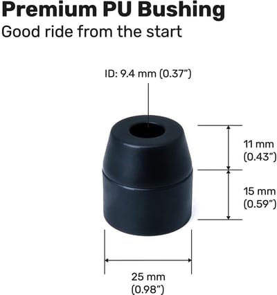 Dailygoods- Stuurbussen 4-delige set - Schokdempers - Bussen/Pivot-cups - Skateboard/Longboard - Hoogwaardig PU-materiaal - Duurzaam en flexibel - Skateboardlagers