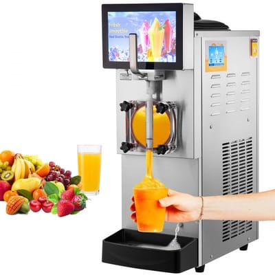 Slushmachine - Commerciële Granitamachine - Capaciteit 8 L - Doorvoer 17–23 L/uur - Vermogen 1200 W - Materiaal Roestvrij Staal - Afmetingen 63,5×29×86 cm