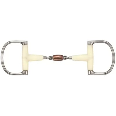 Verdum paardenbit met dubbele scharnier + koperen roller Soyo Happy mouth D racing