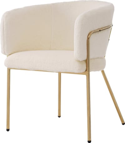 Merax eetkamerstoel fluweel beige - zachte loungestoel met metalen poten - moderne stoel voor slaapkamer woonkamer of kaptafel