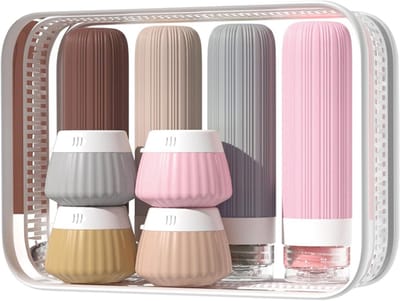 Reisflessen Set van 8, Geschikt voor Handbagage, Lekvrije Container voor Vloeistoffen, Cosmetica Organiser en Flesjes voor Efficiënt Reizen