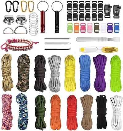 Paracord 550 Touw 4 mm, 3 m Nylon Koord Set voor Handwerken, Hondenlijn, Kamperen en Overleving