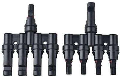 Zonnepaneel Connectoren - Y-Splitters - Parallel Schakelen - Easy-Click Systeem - 1 Paar - Zwart