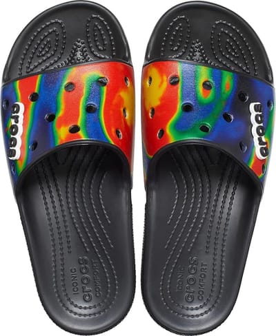 Crocs Classic Solarized Slide Zwart/Navy Maat 38/39 US M6/W8