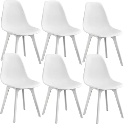 Eetkamerstoel Lendava 83x54x48 cm set van 6 kunststof wit