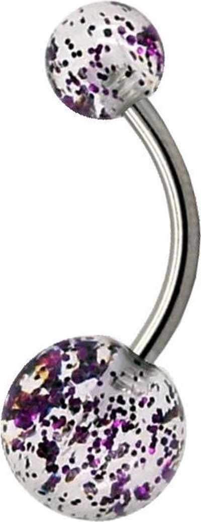 Fako Bijoux® - Navelpiercing - Acryl & RVS - Glitter - Paars