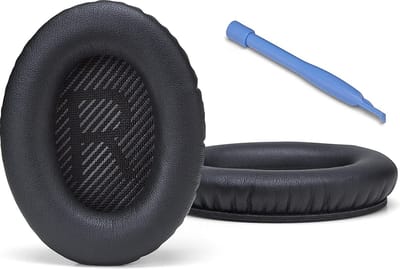 Lederen Set Oorkussens - Geschikt voor Bose Koptelefoon QuietComfort 35 II, QC35II/QC35/QC25/QC2/QC15/Soundtrue/Soundlink Around-Ear II AE2 headphones, Vervangende Kussens Voor Hoofdtelefoon - 1 Paar