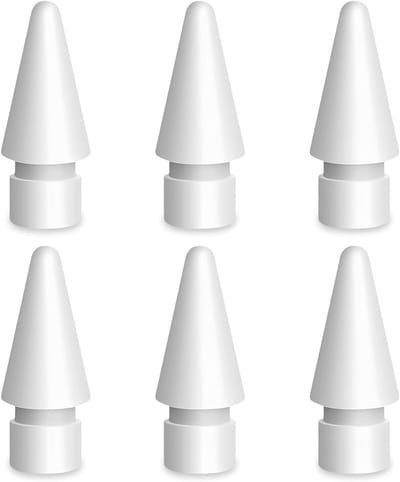 Vervangtips voor Apple iPad Pro Pencil - 6-Pack Hoge Sensitiviteit, Geschikt voor Apple Pencil 1e en 2e Generatie, Wit