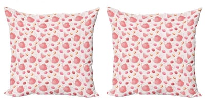 ABAKUHAUS Tee Kussenhoes Set – 2x45x45 cm – Dubbelzijdig digitaal bedrukt – Lichtroze perzik