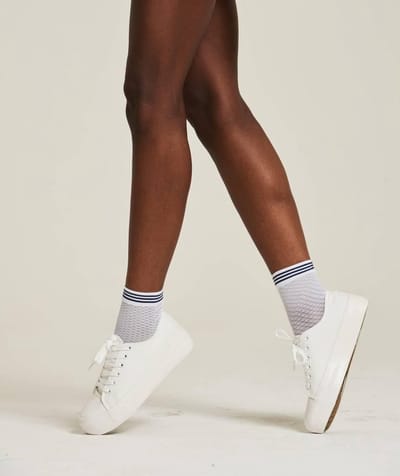 Pretty Polly Enkelsokje - Diamond Mesh Enkel Sokjes - One Size - Wit