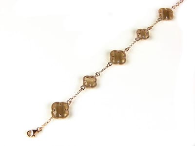 model 5 fiori armband in zilver roze verguld bruin